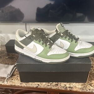 Nike Olive and White Low-Top Sneakers